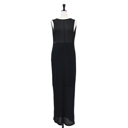 PEAS 25春夏 シフォン ワッフル ドレス / ワンピース ノースリーブ クルーネック Vネック 2WAY ハイゲージ コットン