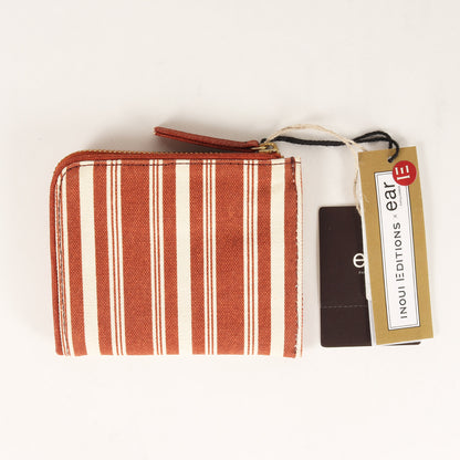 × ear PAPILLONNER 21秋冬 アニマル プリント ミニ 財布 / ウォレット L字ファスナー 刺繍 コットン