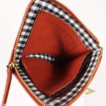 × ear PAPILLONNER 21秋冬 アニマル プリント ミニ 財布 / ウォレット L字ファスナー 刺繍 コットン