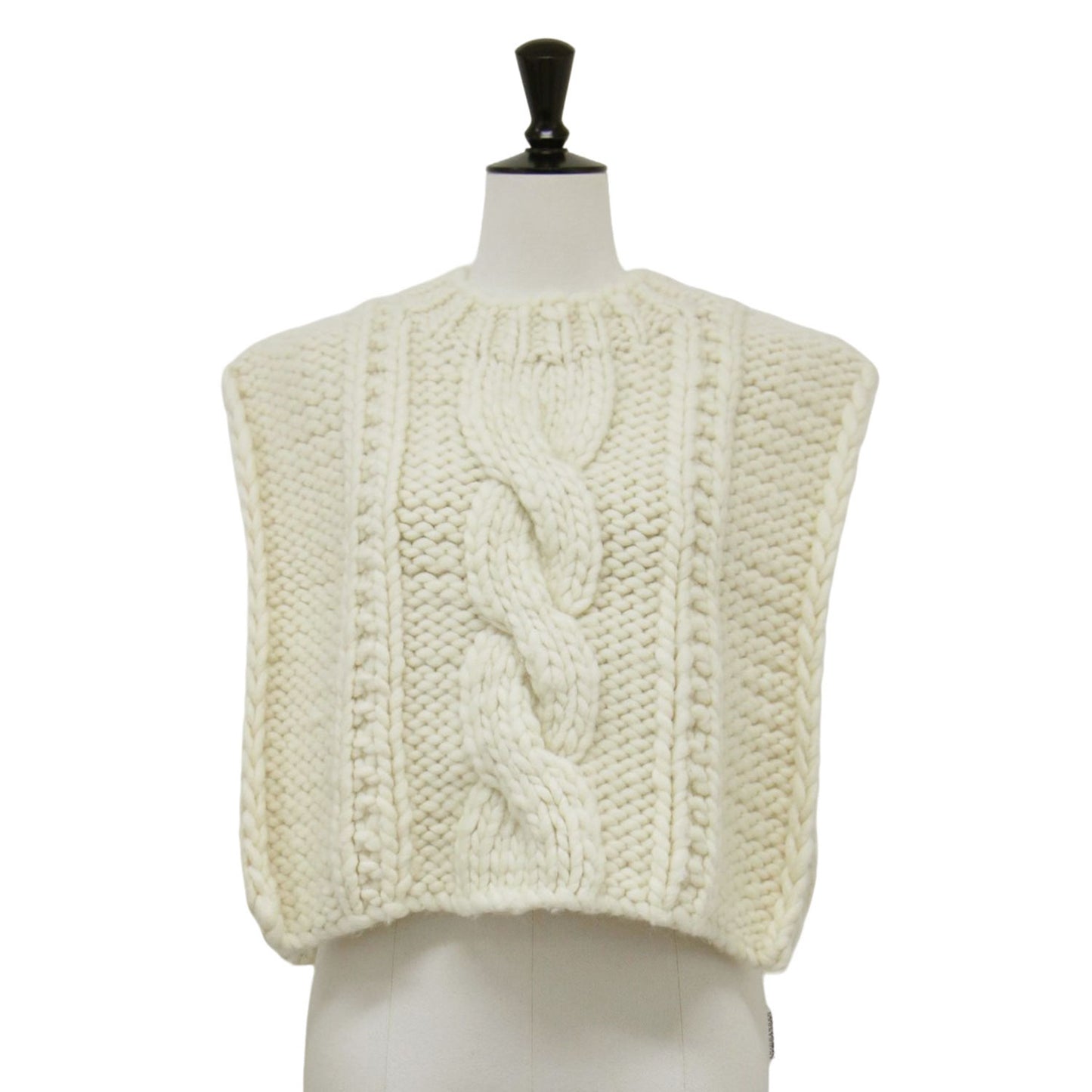 24秋冬 ケーブル編み ニット ベスト / CARROLL VEST ショート丈 クルーネック ローゲージ ウール
