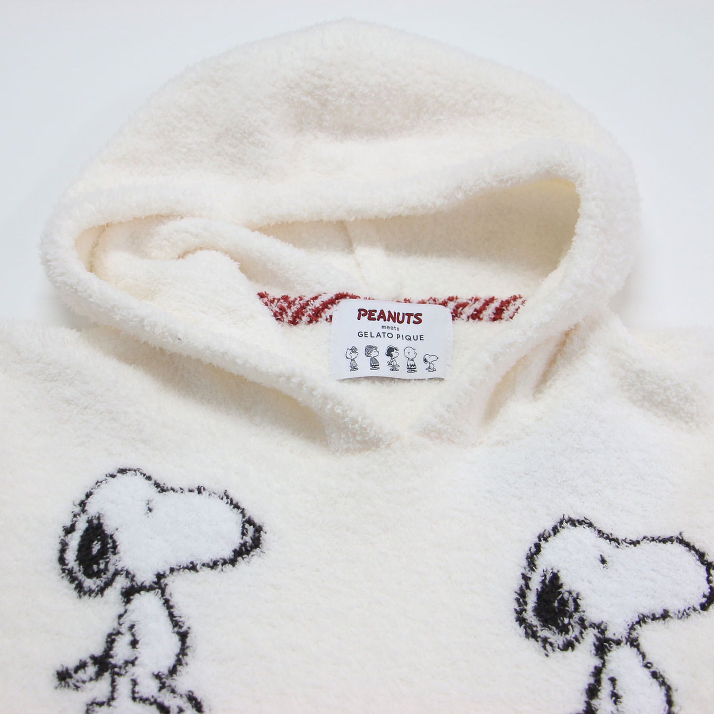 × PEANUTS 23春夏 総柄 ジャガード ワンピース / ルームウェア ロング 長袖 フード付き スヌーピー ロゴ