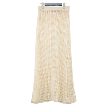 テープヤーン メッシュ スカート / Tape Yarn Mesh Skirt ロング ウエストゴム スリット