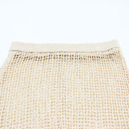 テープヤーン メッシュ スカート / Tape Yarn Mesh Skirt ロング ウエストゴム スリット