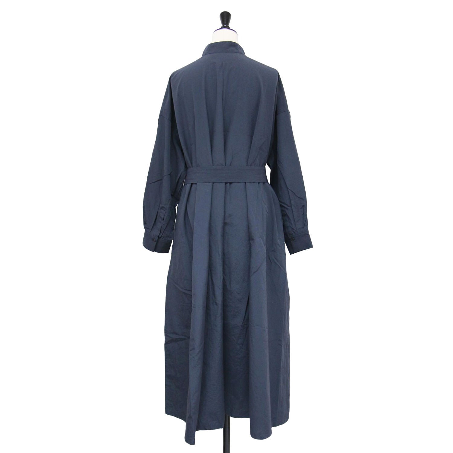 25春夏 シャツ ワンピース / ロング 長袖 スタンドカラー Vネック