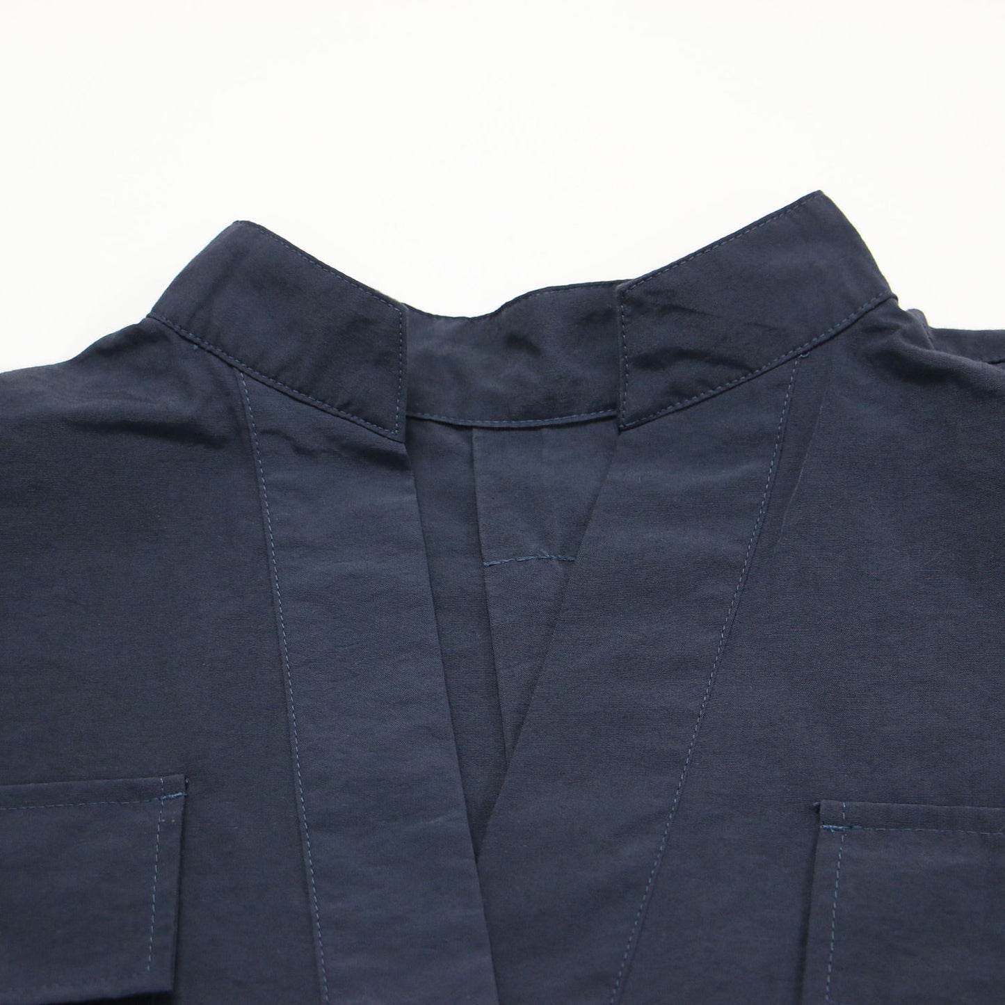 25春夏 シャツ ワンピース / ロング 長袖 スタンドカラー Vネック ウエストベルト ナイロン コットン