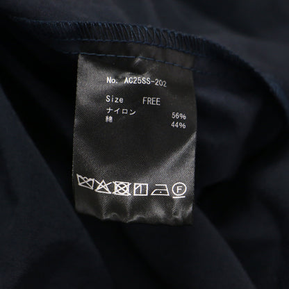 25春夏 シャツ ワンピース / ロング 長袖 スタンドカラー Vネック ウエストベルト ナイロン コットン