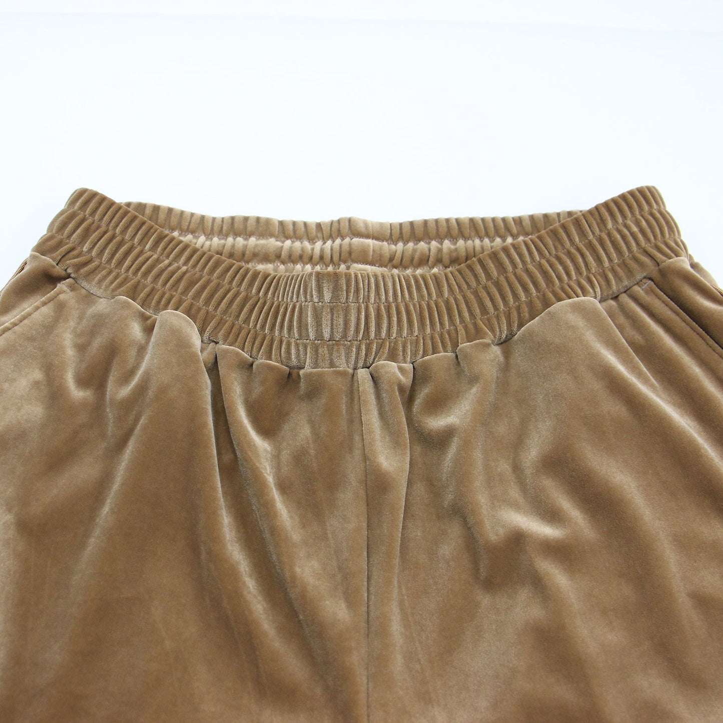 × Plage 別注 24秋冬 ストレッチ ベロア ワイド イージー パンツ / LAYLA ウエストゴム サイドコード