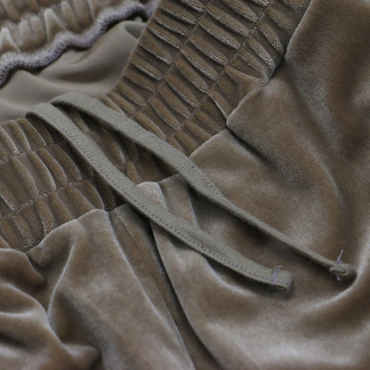 × Plage 別注 24秋冬 ストレッチ ベロア ワイド イージー パンツ / LAYLA ウエストゴム サイドコード