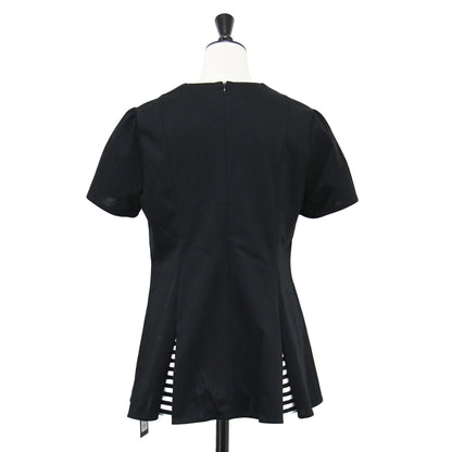 25秋冬 ボーダー フレア Tシャツ / BORDER FLARE TEE カットソー 半袖 クルーネック タック コットン