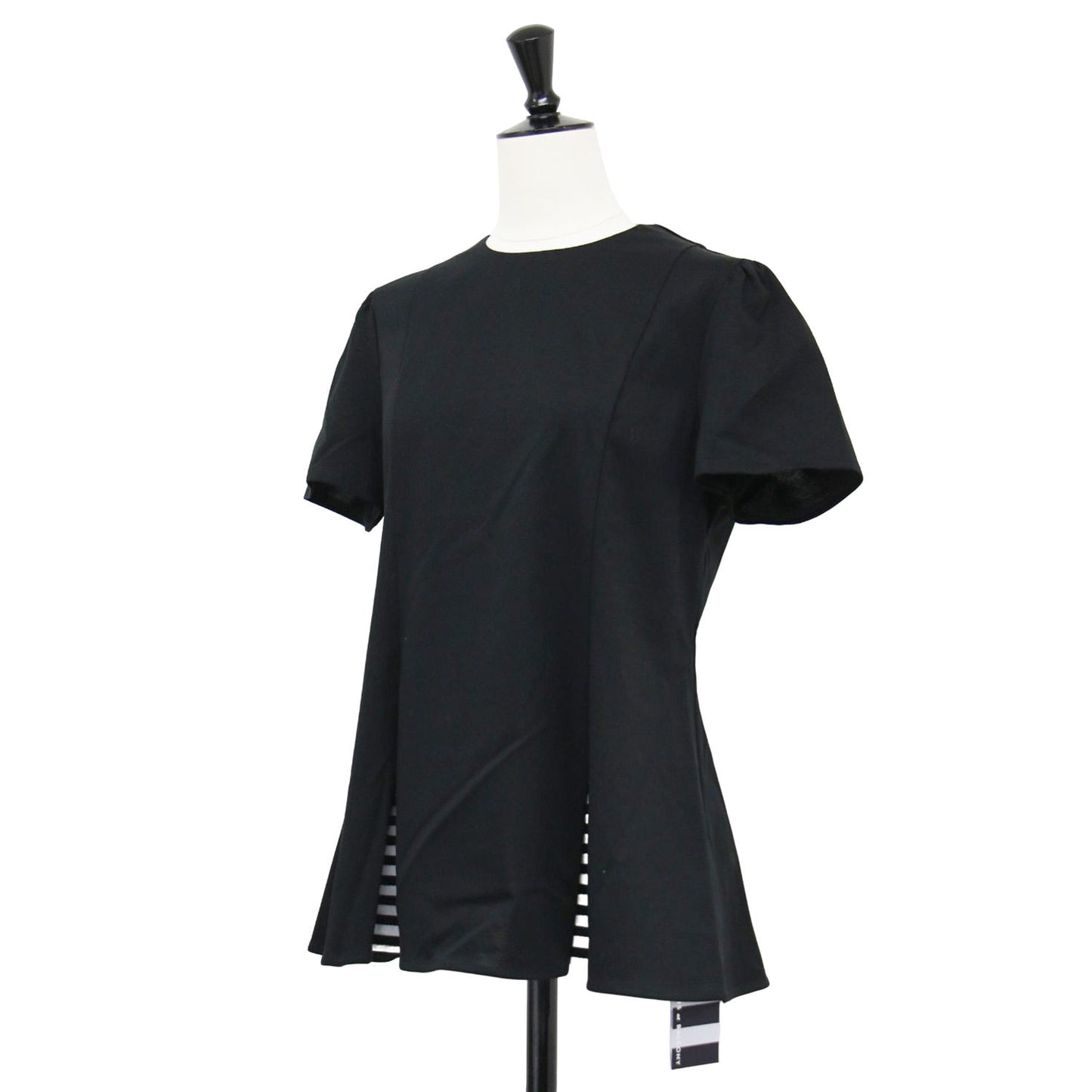 25秋冬 ボーダー フレア Tシャツ / BORDER FLARE TEE カットソー 半袖 クルーネック タック コットン