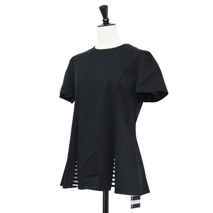 25秋冬 ボーダー フレア Tシャツ / BORDER FLARE TEE カットソー 半袖 クルーネック タック コットン