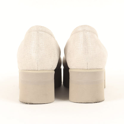 24春夏 プラットフォーム オープントゥ パンプス / 靴 ビジュー リボン 厚底