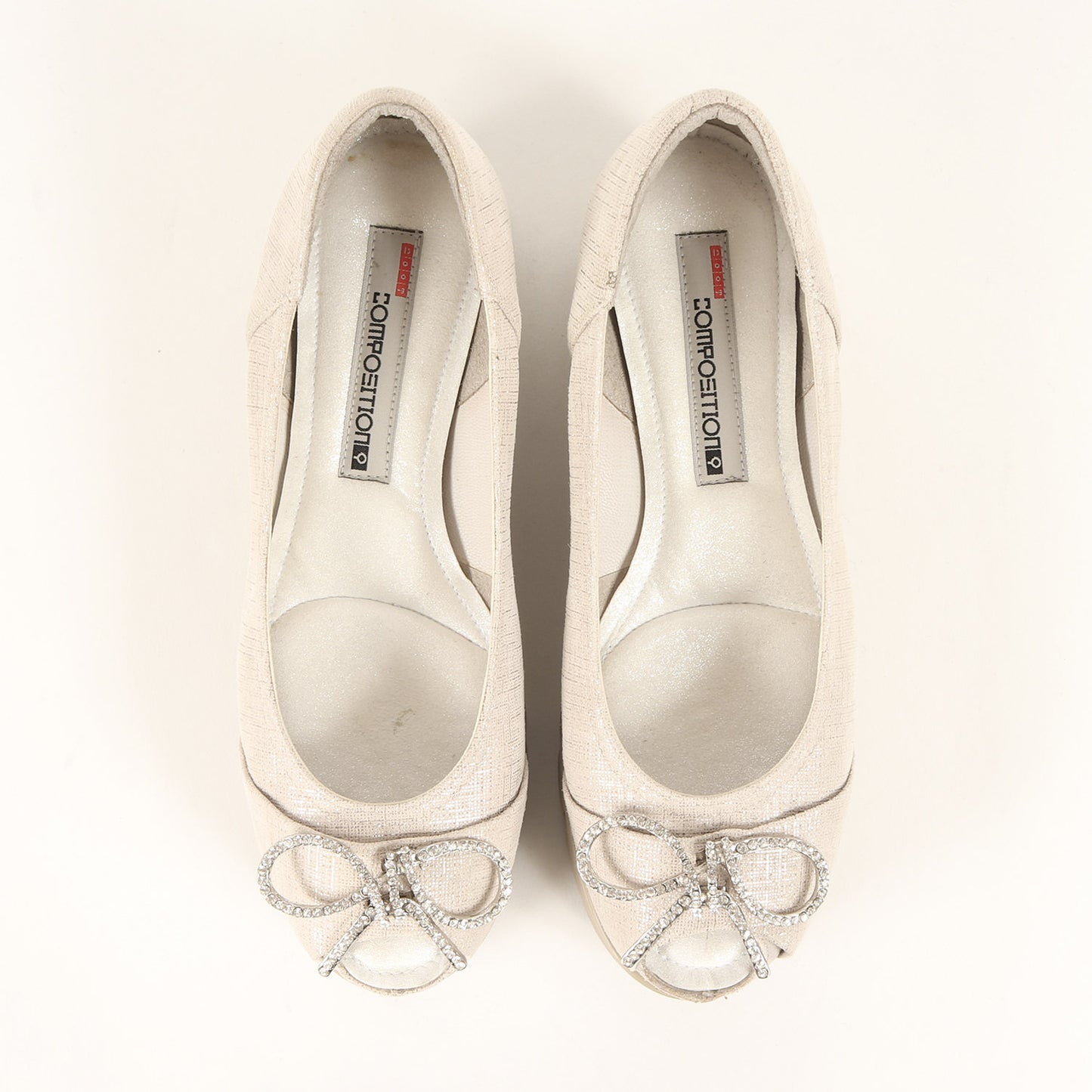 24春夏 プラットフォーム オープントゥ パンプス / 靴 ビジュー リボン 厚底