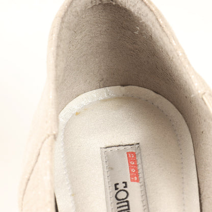 24春夏 プラットフォーム オープントゥ パンプス / 靴 ビジュー リボン 厚底