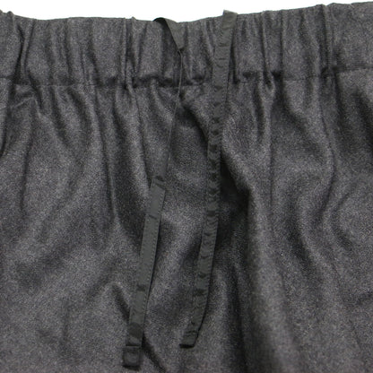 24秋冬 フラノ ストレッチ ギャザー マキシ スカート / フレア ウエストゴム ウール