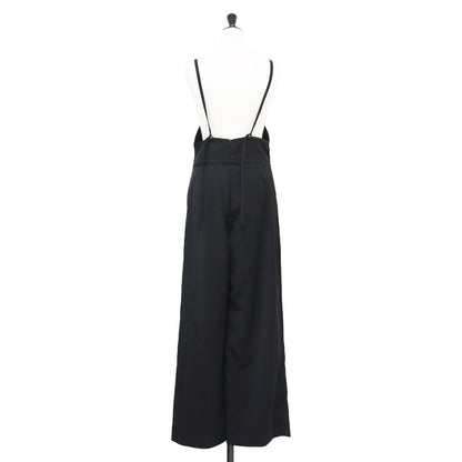 25秋冬 スパンギャバ オールインワン / サロペット パンツ ワイド タック