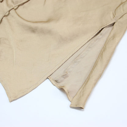 24秋冬 ドレープ サテン キャミソール トップス / DRAPE SATIN CAMISOLE TOPS ブラウス スリット アシンメトリー