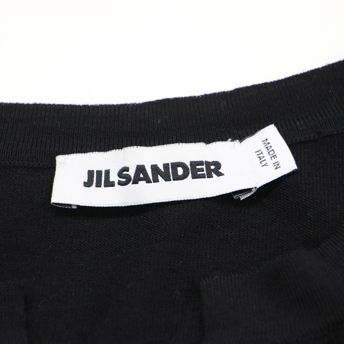 ウール キーネック 七分袖 ニット / プルオーバー Vネック ハイゲージ