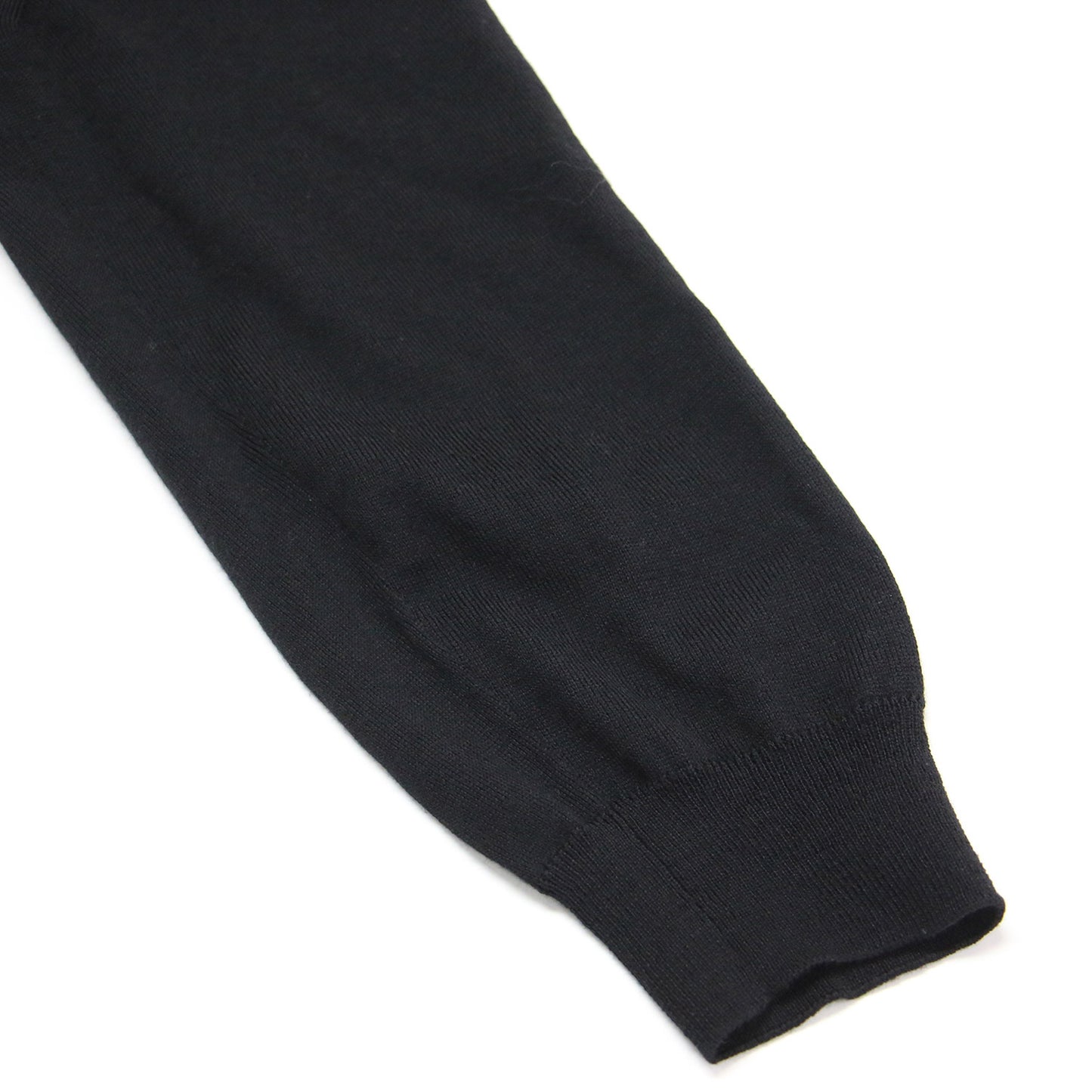 ウール キーネック 七分袖 ニット / プルオーバー Vネック ハイゲージ