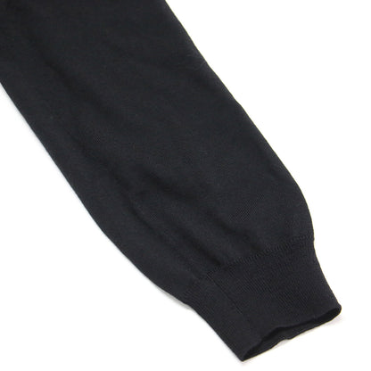 ウール キーネック 七分袖 ニット / プルオーバー Vネック ハイゲージ