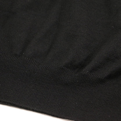 ウール キーネック 七分袖 ニット / プルオーバー Vネック ハイゲージ