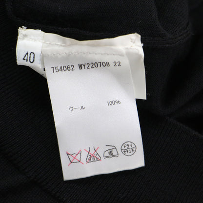 ウール キーネック 七分袖 ニット / プルオーバー Vネック ハイゲージ