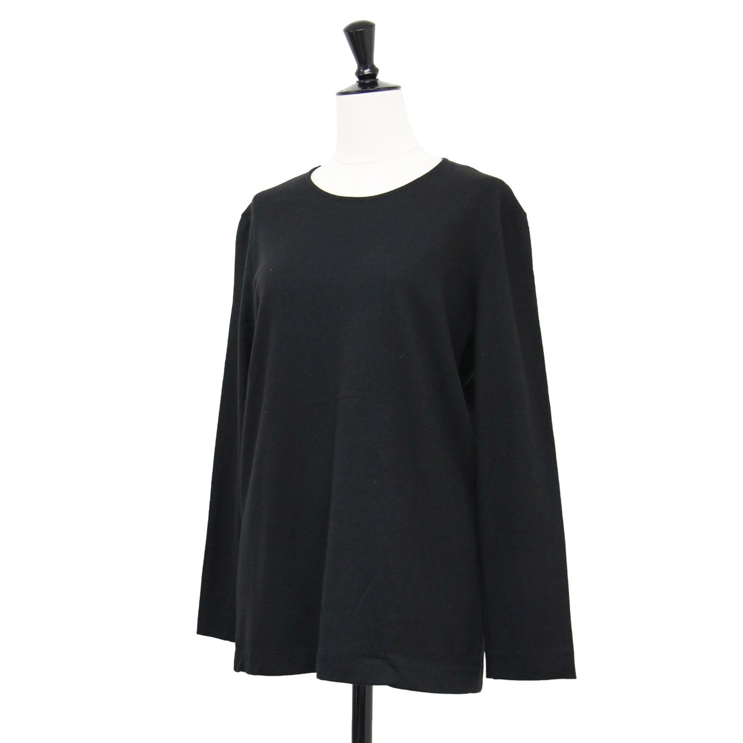 ウール ジャージー 長袖 カットソー / Tシャツ プルオーバー クルーネック ストレッチ