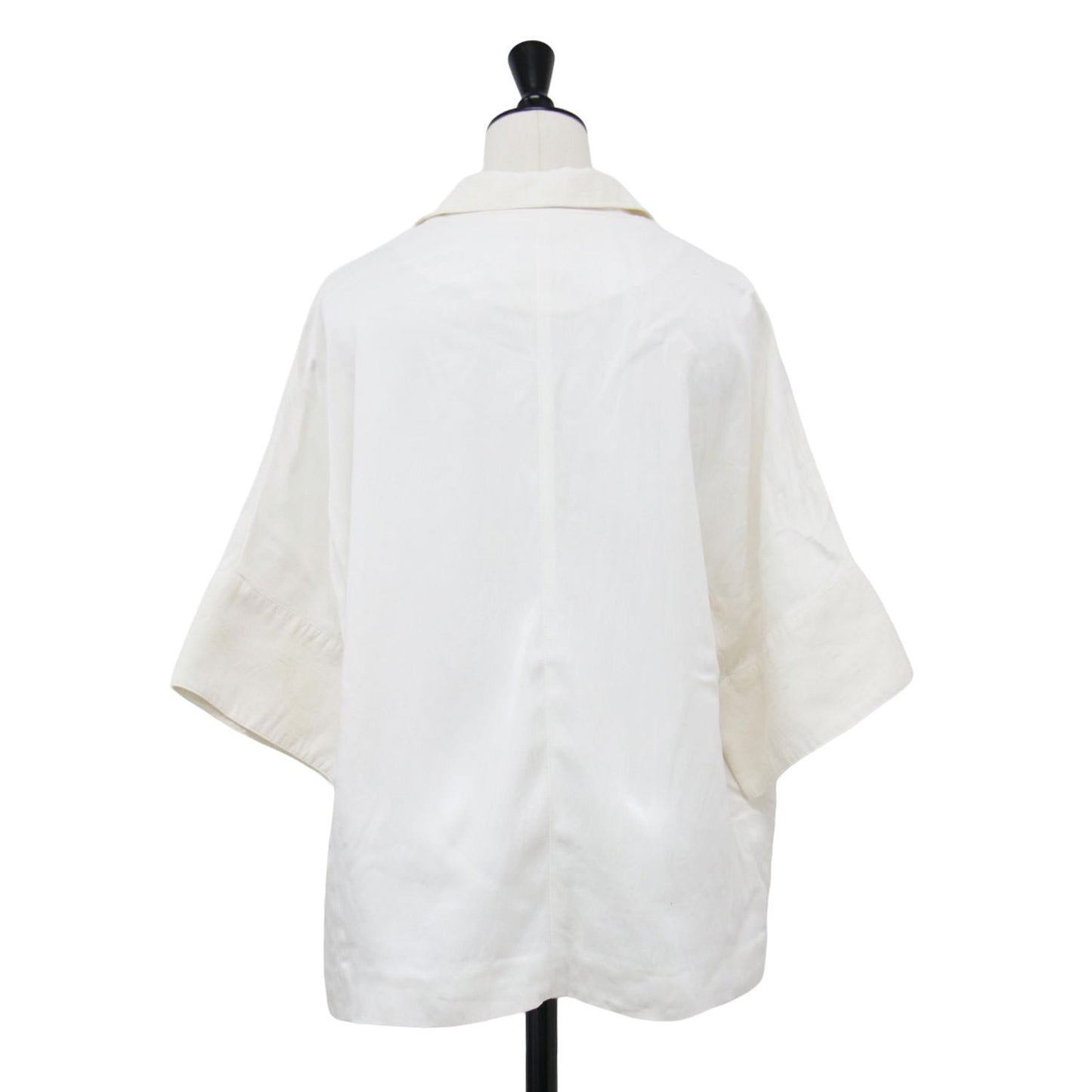 25春夏 ソフトサテン ハーフスリーブ ジャケット / テーラードジャケット ショート丈 半袖 コットン リネン