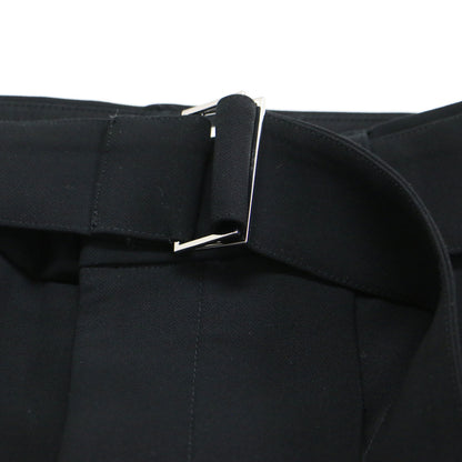 22春夏 ベルト付 タック テーパードパンツ / スラックス センタープレス ハイウエスト