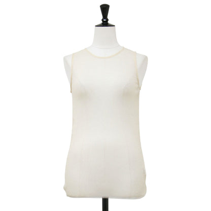 24春夏 スパークリングチュール タンクトップ / SPARKLING TULLE SKINTOP カットソー ノースリーブ クルーネック ラメ糸 シアー ドット柄