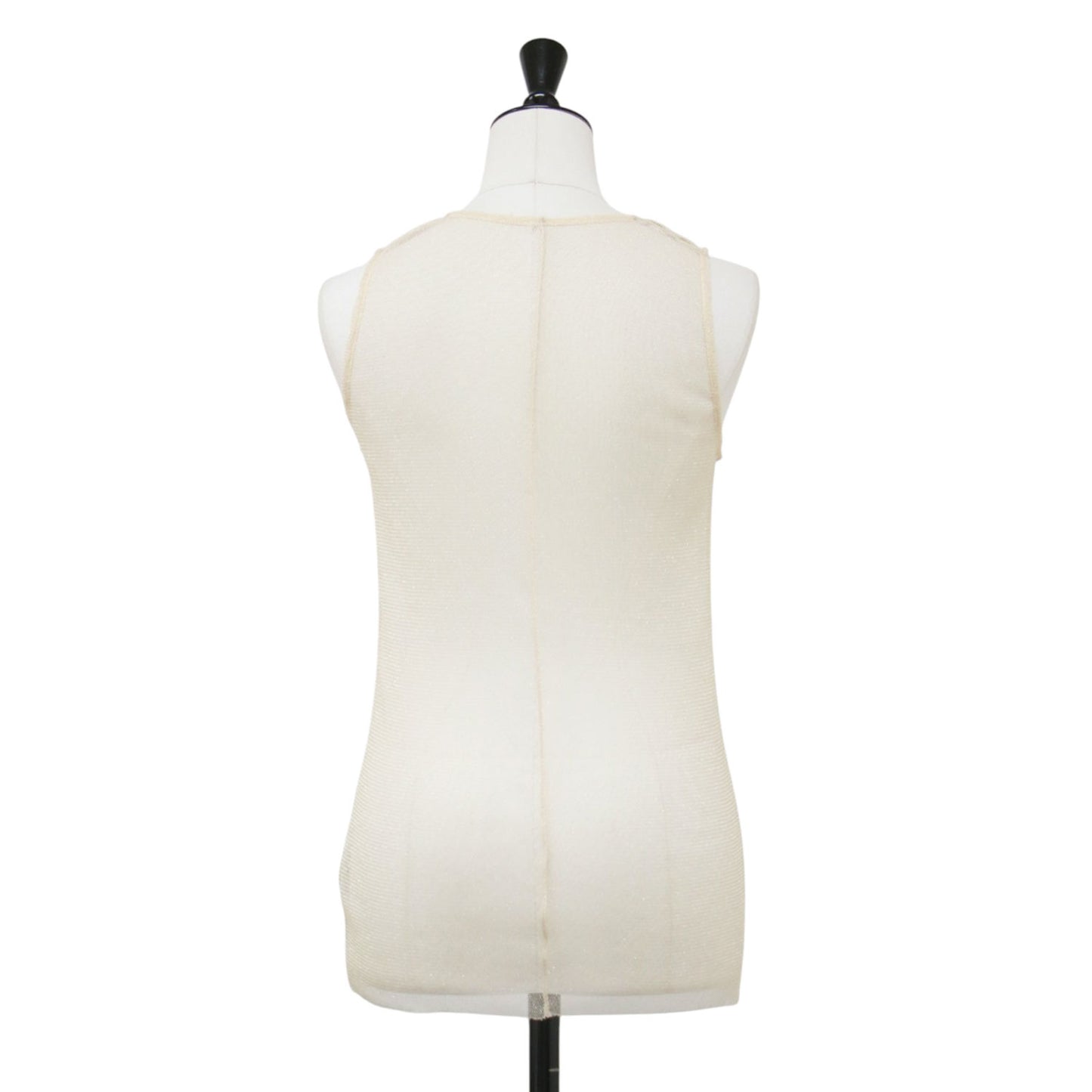 24春夏 スパークリングチュール タンクトップ / SPARKLING TULLE SKINTOP カットソー ノースリーブ クルーネック ラメ糸 シアー ドット柄