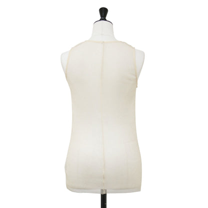 24春夏 スパークリングチュール タンクトップ / SPARKLING TULLE SKINTOP カットソー ノースリーブ クルーネック ラメ糸 シアー ドット柄