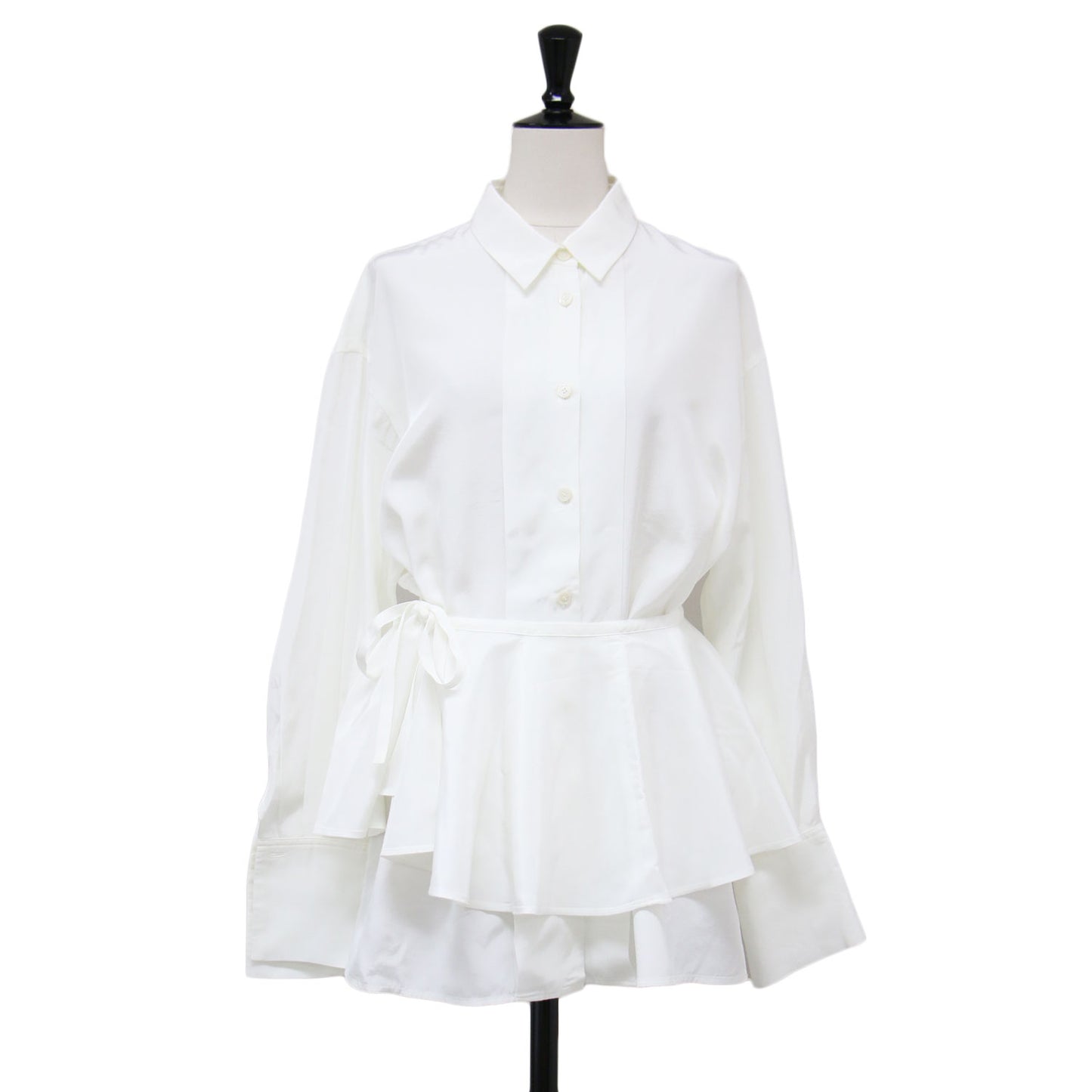 25春夏 ＆NAVY ペプラム ブラウス / シャツ 長袖 レギュラーカラー タック ケープ