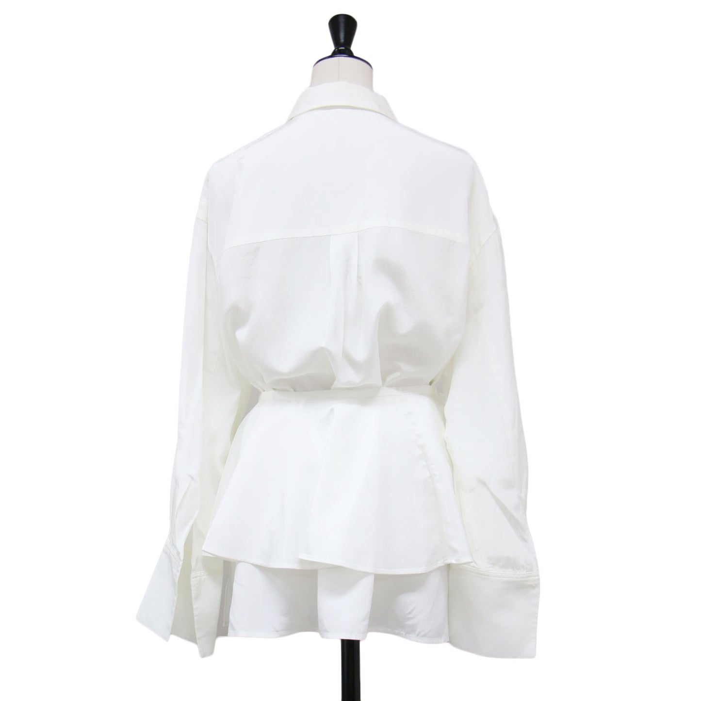 25春夏 ＆NAVY ペプラム ブラウス / シャツ 長袖 レギュラーカラー タック ケープ