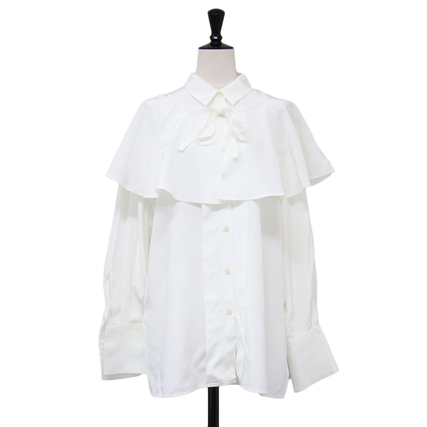 25春夏 ＆NAVY ペプラム ブラウス / シャツ 長袖 レギュラーカラー タック ケープ