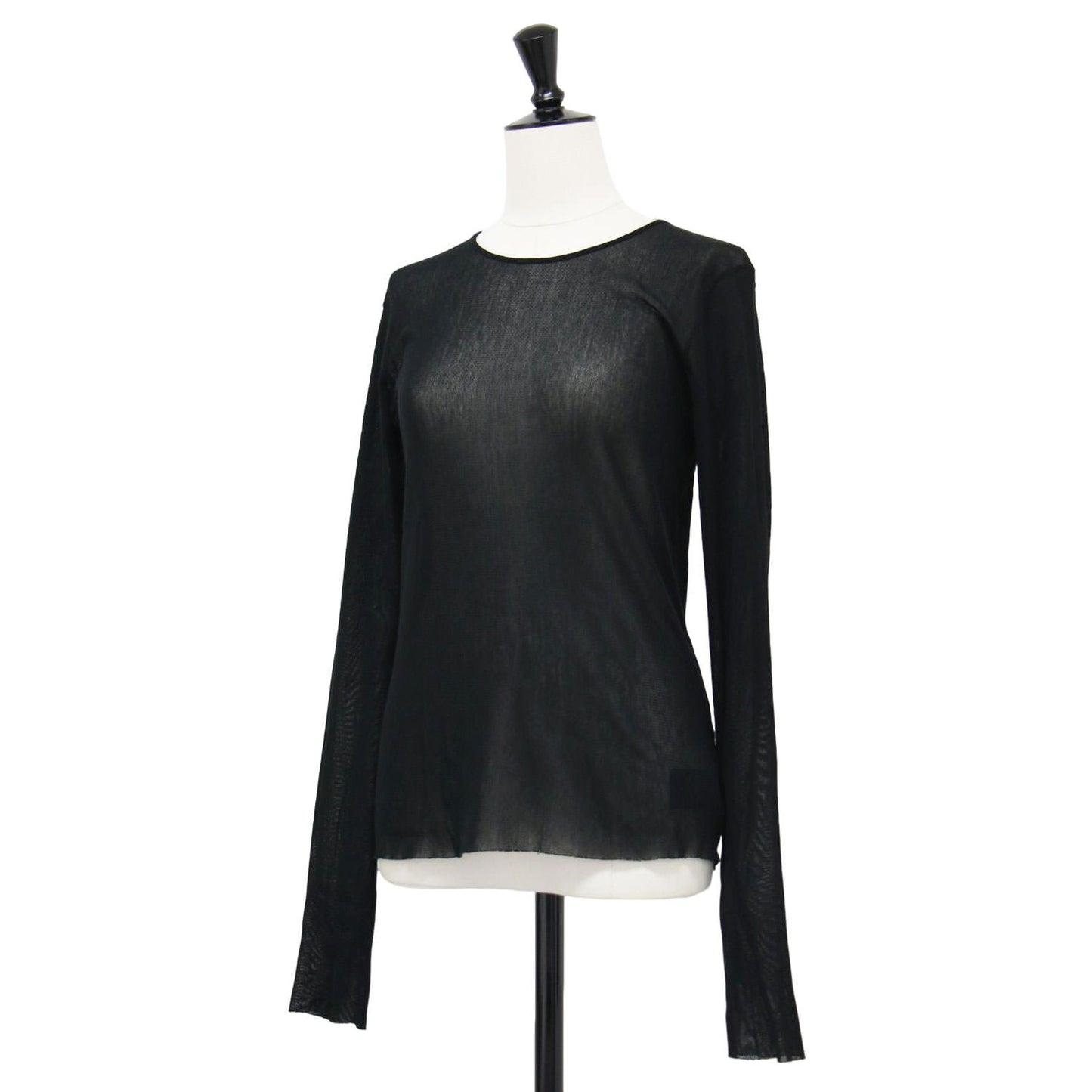 22秋冬 メッシュ シアー 長袖 カットソー / Mesh Sheer ロンT Tシャツ クルーネック コットン