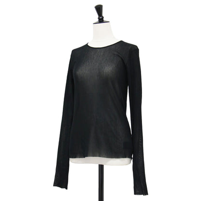 22秋冬 メッシュ シアー 長袖 カットソー / Mesh Sheer ロンT Tシャツ クルーネック コットン