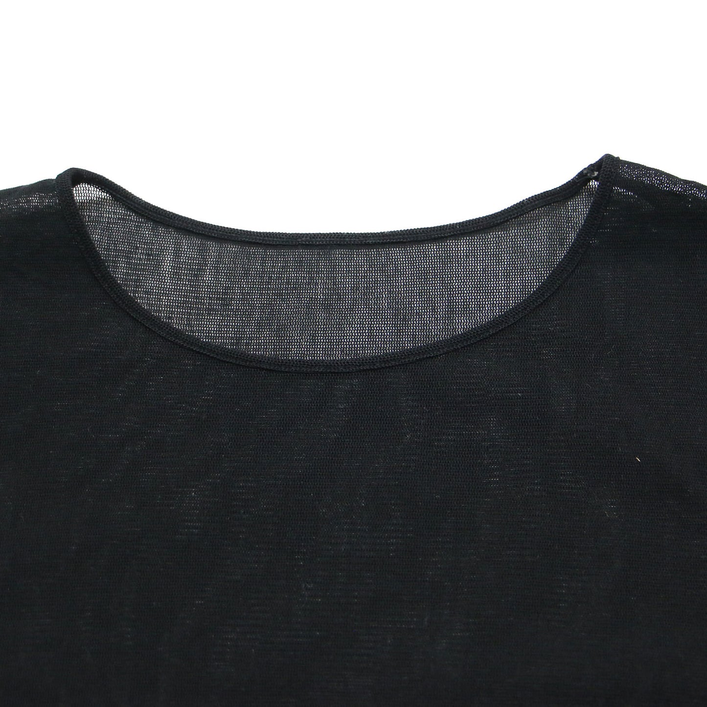 22秋冬 メッシュ シアー 長袖 カットソー / Mesh Sheer ロンT Tシャツ クルーネック コットン