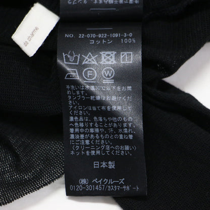 22秋冬 メッシュ シアー 長袖 カットソー / Mesh Sheer ロンT Tシャツ クルーネック コットン