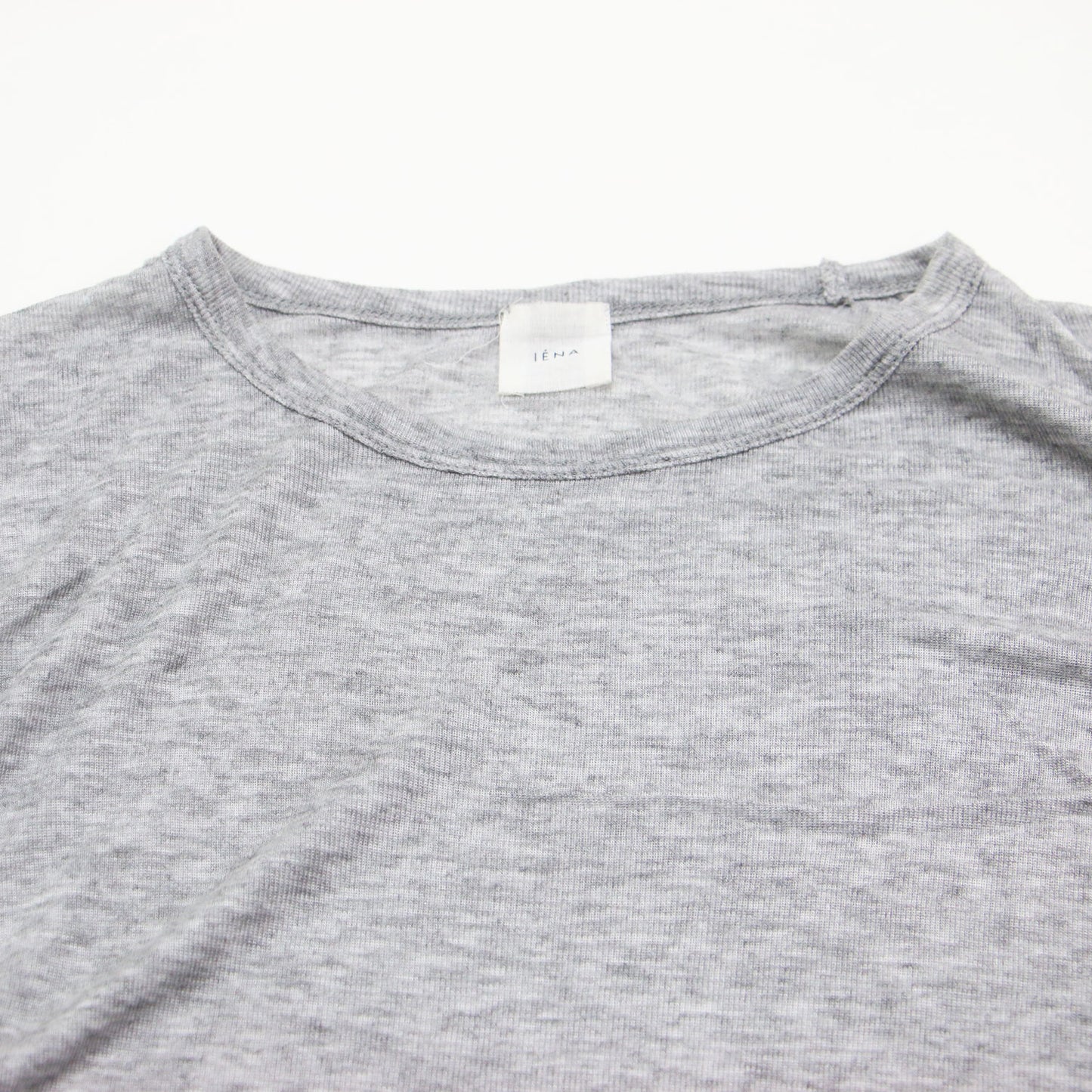 23秋冬 リヨセル カシミヤ ロング Tシャツ / カットソー 長袖 クルーネック シアー リブ