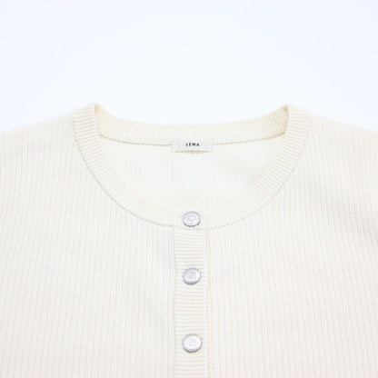 Sn.WEEKEND リブ カーディガン / ニット 長袖 クルーネック