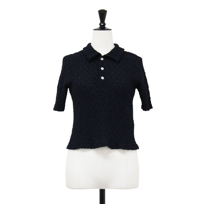 25春夏 ラッセルレース ポロシャツ / Raschel lace polo ショート丈 半袖 ストレッチ