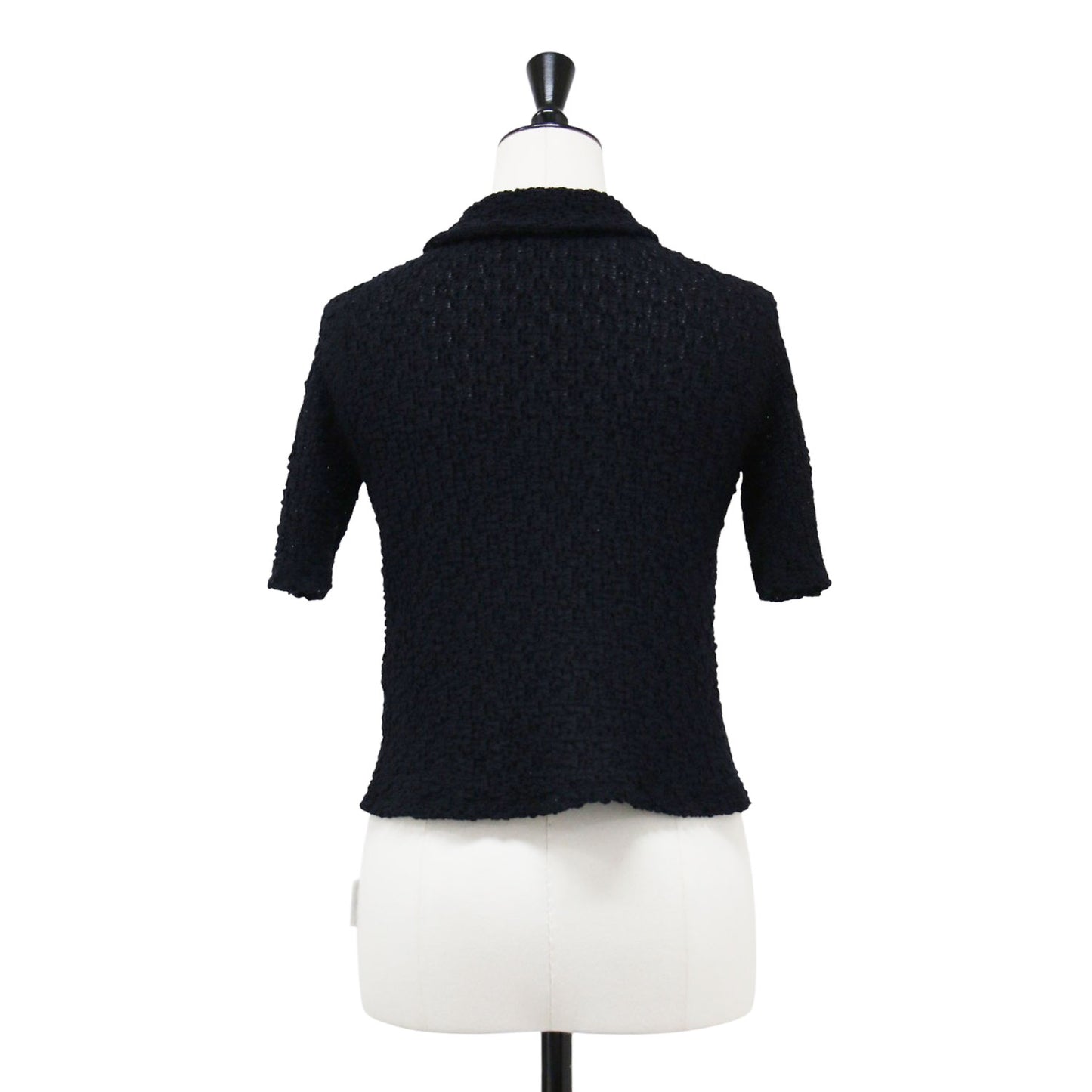 25春夏 ラッセルレース ポロシャツ / Raschel lace polo ショート丈 半袖 ストレッチ