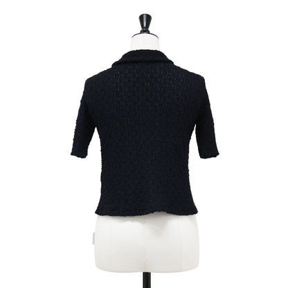 25春夏 ラッセルレース ポロシャツ / Raschel lace polo ショート丈 半袖 ストレッチ