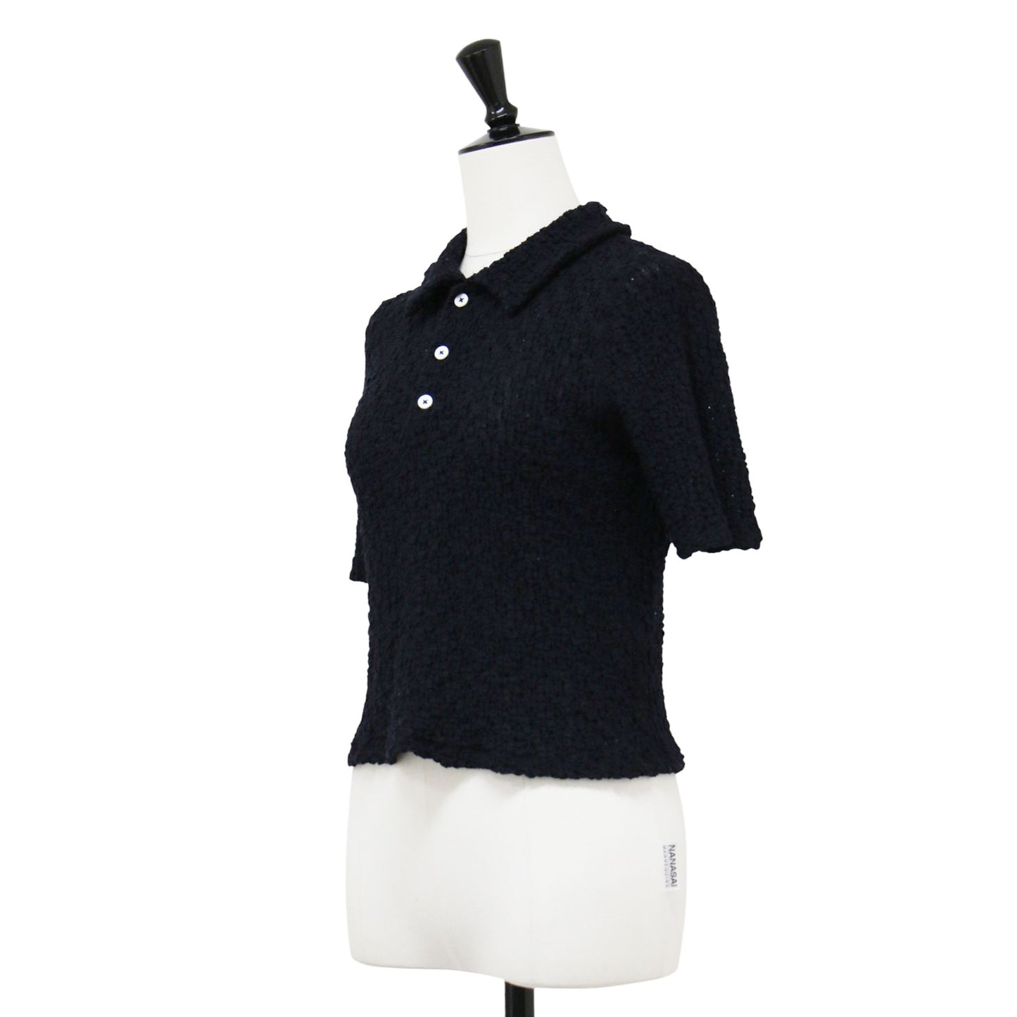 25春夏 ラッセルレース ポロシャツ / Raschel lace polo ショート丈 半袖 ストレッチ