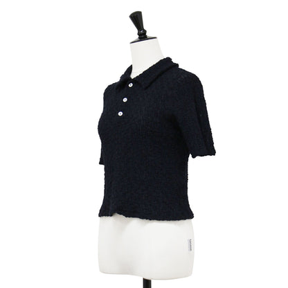 25春夏 ラッセルレース ポロシャツ / Raschel lace polo ショート丈 半袖 ストレッチ