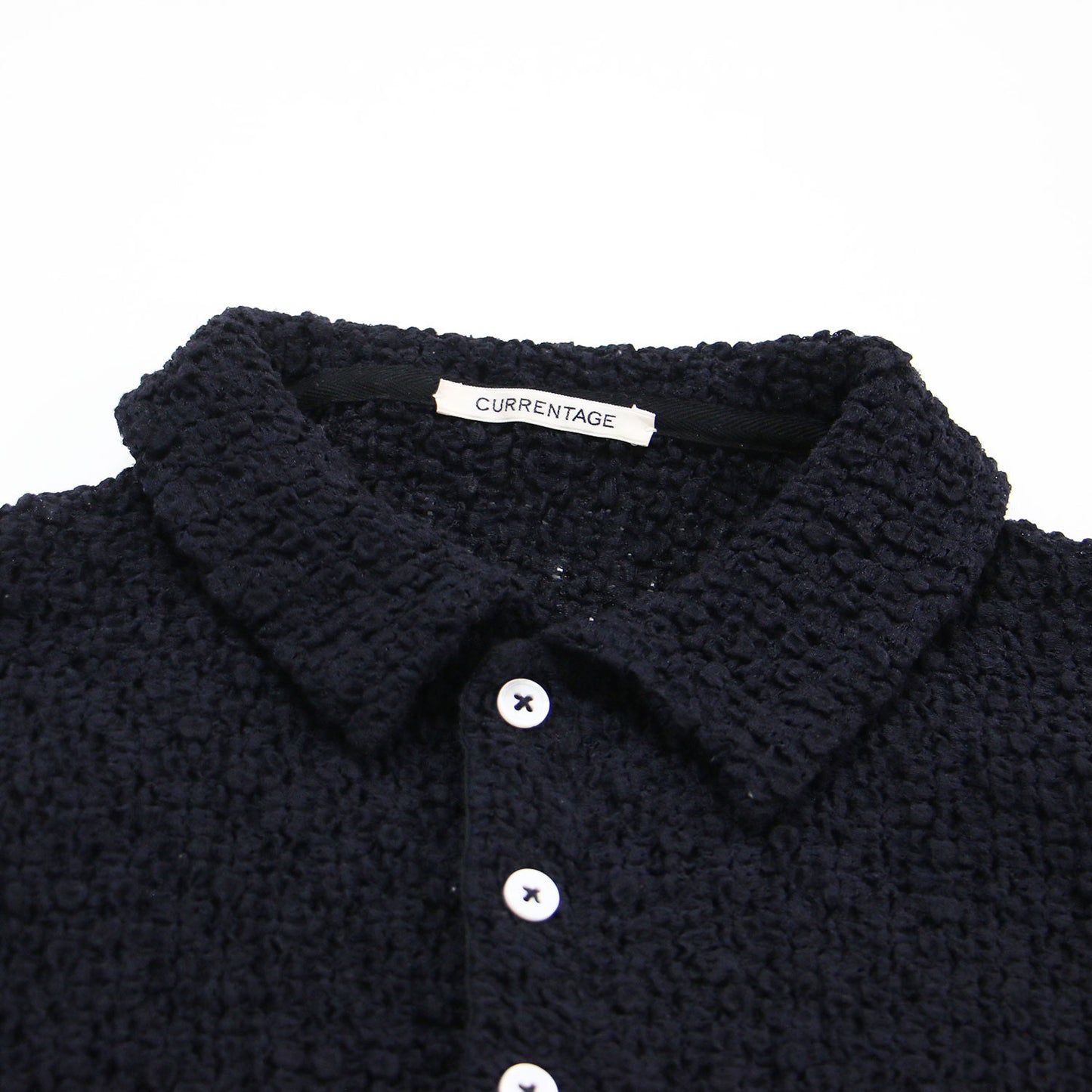 25春夏 ラッセルレース ポロシャツ / Raschel lace polo ショート丈 半袖 ストレッチ