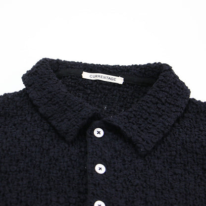 25春夏 ラッセルレース ポロシャツ / Raschel lace polo ショート丈 半袖 ストレッチ