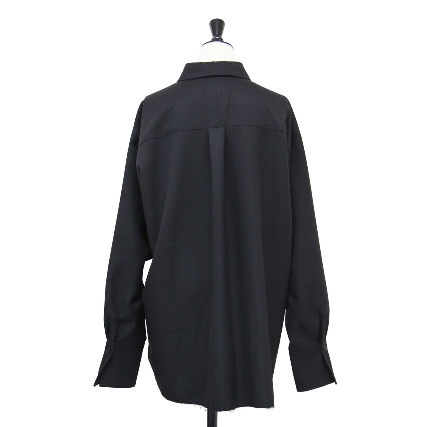 オーバー パウダーツイル シャツ / over powder twill shirt 長袖 レギュラーカラー カットオフ