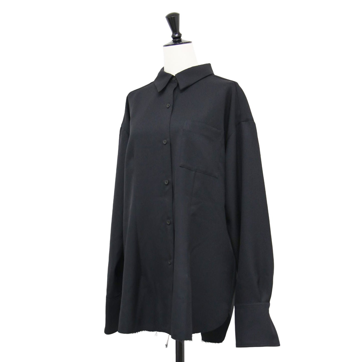 オーバー パウダーツイル シャツ / over powder twill shirt 長袖 レギュラーカラー カットオフ